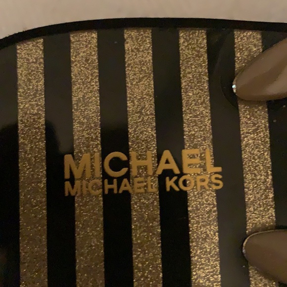 MICHAEL KORS BEDFORM PLATFORM WEDGES SZ. 7M GOLD - Picture 13 of 14